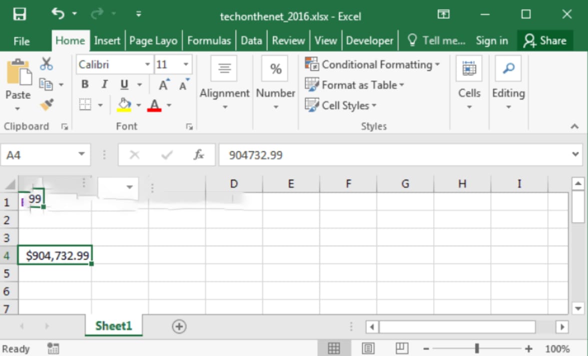contoh input data dan format sel di microsoft excel
